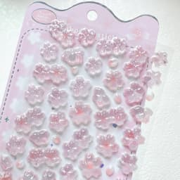 NEKONI 3D Relief Sakura Petal Stickers Cherry Blossom Journaling DIY Diary Stationery Sticker Decor School Supplies Gift