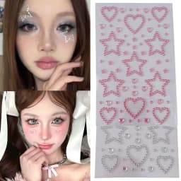 3D Star Heart Acrylic Crystal Stickers Kids DIY Decoration Self Adhesive Jewel Crafts Sparkly Rhinestone Stickers Girls Gifts