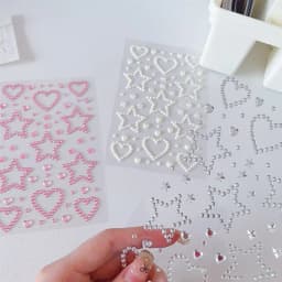 3D Star Heart Acrylic Crystal Stickers Kids DIY Decoration Self Adhesive Jewel Crafts Sparkly Rhinestone Stickers Girls Gifts