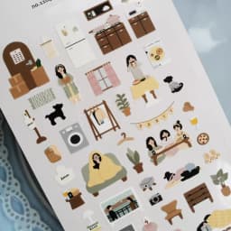 Korean Brand Suatelier My Daily Vlog at Home Stickers DIY Scrapbooking Diary Stationery Stickers School Supplies 1104