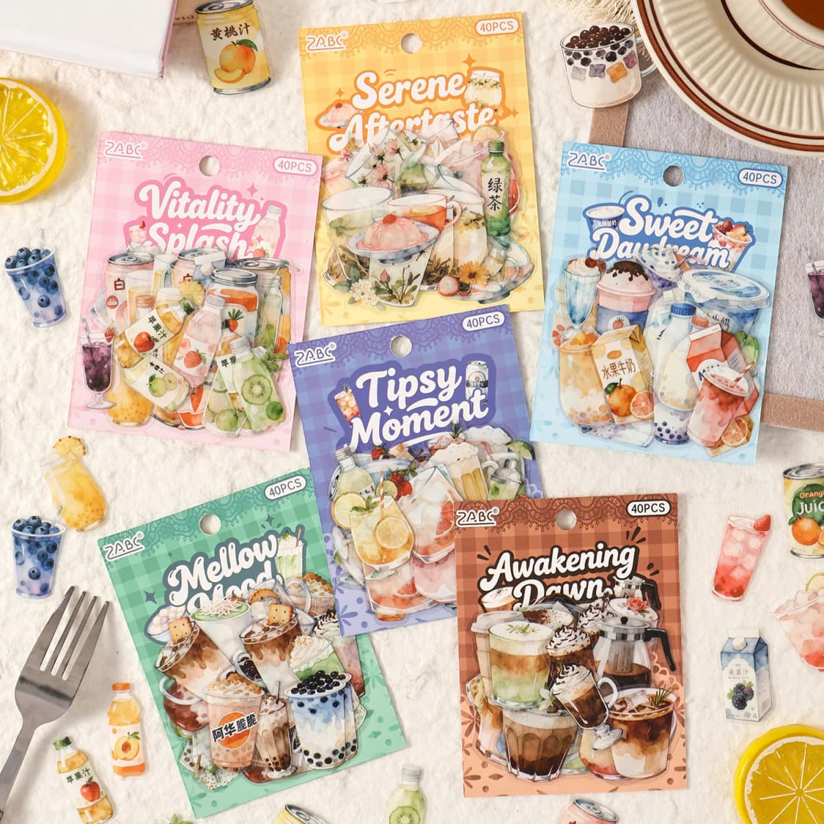 40pcs/pack Kawaii Stationery Stickers Floating Light DIY Craft Scrapbooking Album Junk Journal Happy Planner Diary Stickers