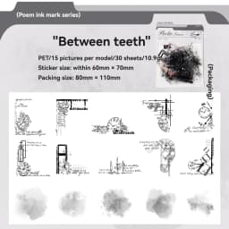 Etori Life Poem Ink Mark Series 30Pcs Vintage Watercolor Collage Pet Stickers Floral Lace Old Newspaper Clock Journal Decoration Materials for Laptops, Phone Stickers, Suitcases, Office Decoration Accessories, DIY Crafts, Pencil Cases, Handmade Scrapbooking Supplies, Student Gift Paper Bags, Children's Stickers, Gifts for Friends