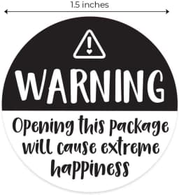 500Pcs/roll Black White Adorable Warning Sticker Labels Extreme Happiness Labels for Business Gift Wrapping Decoration