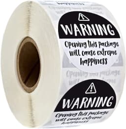 500Pcs/roll Black White Adorable Warning Sticker Labels Extreme Happiness Labels for Business Gift Wrapping Decoration
