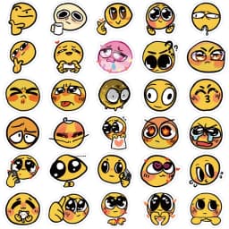 10/30/60PCS Cute Mood Yellow Sticker Aesthetic Korean Stationery PVC Decoration Scrapbooking School Supplies