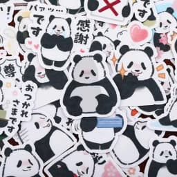 40pcs Hand Account Cartoon Panda Sticker Hand Account Cute DIY Album Ins Translucent Decoration Material Kawaii Vintage Planner
