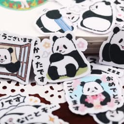 40pcs Hand Account Cartoon Panda Sticker Hand Account Cute DIY Album Ins Translucent Decoration Material Kawaii Vintage Planner
