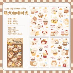 4/16 Pcs Cute Pet Club PET Stickers Pack for Junk Journal DIY Scrapbooking School Supplies Handmade Collage Creative Stationery