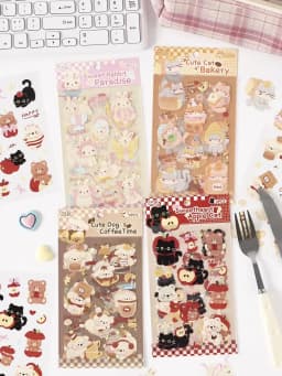 4/16 Pcs Cute Pet Club PET Stickers Pack for Junk Journal DIY Scrapbooking School Supplies Handmade Collage Creative Stationery