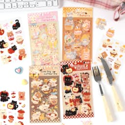 4/16 Pcs Cute Pet Club PET Stickers Pack for Junk Journal DIY Scrapbooking School Supplies Handmade Collage Creative Stationery