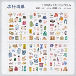 TIANZI 6 sheets Cute Magazine Scrapbooking Stickers Book DIY Junk Journal Material Decoration Album Diary Stationery supplies