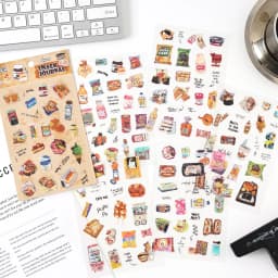 TIANZI 6 sheets Cute Magazine Scrapbooking Stickers Book DIY Junk Journal Material Decoration Album Diary Stationery supplies