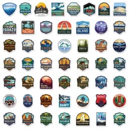 50PCS National Park Landscape Graffiti Stickers DIY Luggage Speaker Skateboard Water Cup Notebook Waterproof Stickers