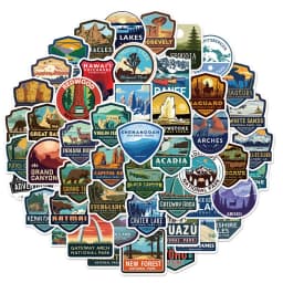 50PCS National Park Landscape Graffiti Stickers DIY Luggage Speaker Skateboard Water Cup Notebook Waterproof Stickers