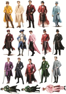 Cute Victorian Era Attire Gentlemen Stickers Self-made Fashion Girl Scrapbooking /Decorative /DIY Craft Photo Album Journal