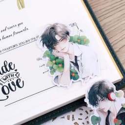16pcs Floral Youth Cartoon Waterproof Decorative Boy Stickers for Planner Journal Notebook Ins DIY Waterproof