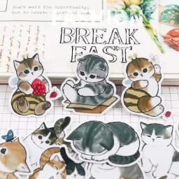 35pcs Cute Hand-painted Cat Friend Fashion Autumn And Winter Clothing Colorful Decoration Sticker To Diy Ablum Diary Stickers