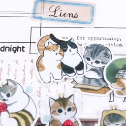 35pcs Cute Hand-painted Cat Friend Fashion Autumn And Winter Clothing Colorful Decoration Sticker To Diy Ablum Diary Stickers
