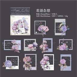 JIAMEI 30pcs/pack Transparent PET Flower Stickers Retro Film DIY Scrapbooking Decor Junk Journal Supplies Sticker Stationery