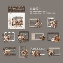 JIAMEI 30pcs/pack Transparent PET Flower Stickers Retro Film DIY Scrapbooking Decor Junk Journal Supplies Sticker Stationery