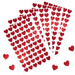 600 Pcs Red Heart Stickers, Small Holographic Stickers for Student Reward 0.5in Small Sparkly Sticker for Gift Sealing