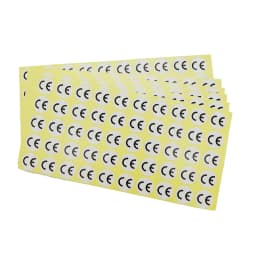 300pcs 15MM DIAMETER CE Certification Stickers White with Black Print Letters