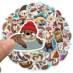 50PCS Otter Stickers Exquisite Cute Animal Account Material Phone Case Laptop Luggage Bottle Waterproof Stickers