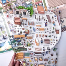 Plus Size Kawaii 3D Sky Island Series Cartoon Miniature Scene Stickers DIY Stacking Game Stickers Children's Festival Gifts