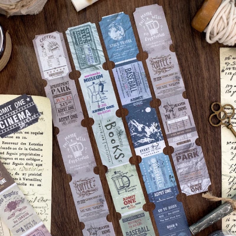 Journal GO 3x200cm Vintage Label Paper Tape Stickers Tag Decoration Scrapbooking Supplies Junk Journal Kit Crafts Making Decals