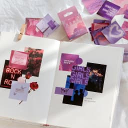 45Pcs/Box Purple Series Stickers Aesthetic Stickers Decorative Ablum Diary Squared Paper Stickers For Children Stationery