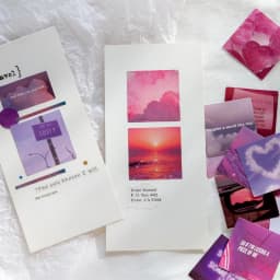 45Pcs/Box Purple Series Stickers Aesthetic Stickers Decorative Ablum Diary Squared Paper Stickers For Children Stationery