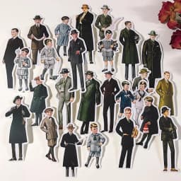 25pcs European Retro Characters Hand Account Material Stickers Vintage Men's Waterproof Decorative Stationary Planner