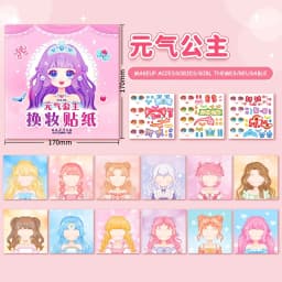 1set Toy Puzzle Stickers Reusable for Girls Cartoon Princess Make a Face Stickers Handicrafts Creative Kids Stickers