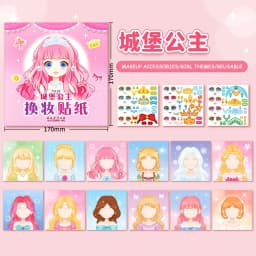1set Toy Puzzle Stickers Reusable for Girls Cartoon Princess Make a Face Stickers Handicrafts Creative Kids Stickers