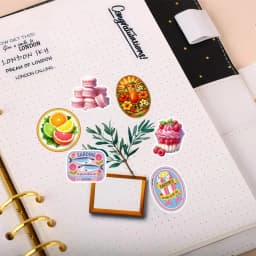 20pcs Watercolor Cute Retro Aesthetic Fish Stickers DIY Scrapbook Diary Decoration Album Style Stationery Journaling Stationery