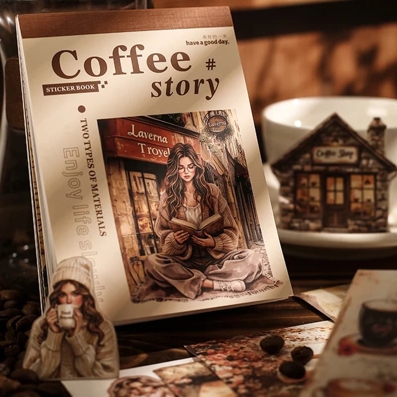 Mr Paper 20pcs Cafe Story Series Coffee Theme Sticker Book DIY Handbook Collage Calendar Diary Notebook Phone Case Scrapbook
