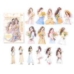 30pcs/lot Kawaii Scrapbook Stickers Cartoon Fashion Girl Junk DIY Journaling Scrapbooking Supplies Decorative Stationery Sticker