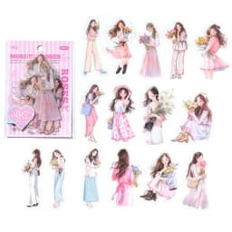 30pcs/lot Kawaii Scrapbook Stickers Cartoon Fashion Girl Junk DIY Journaling Scrapbooking Supplies Decorative Stationery Sticker