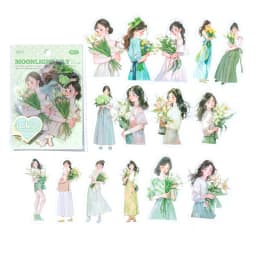 30pcs/lot Kawaii Scrapbook Stickers Cartoon Fashion Girl Junk DIY Journaling Scrapbooking Supplies Decorative Stationery Sticker