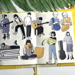 20pcs Cute Student Couple Daily Stickers/Scrapbooking Stickers /Decorative Sticker /DIY Craft Photo Albums