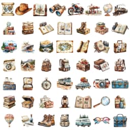 50/100PCS Retro Travel Landscape Stickers DIY Luggage Notes Water Cup Speaker Skateboard Waterproof PET Stickers