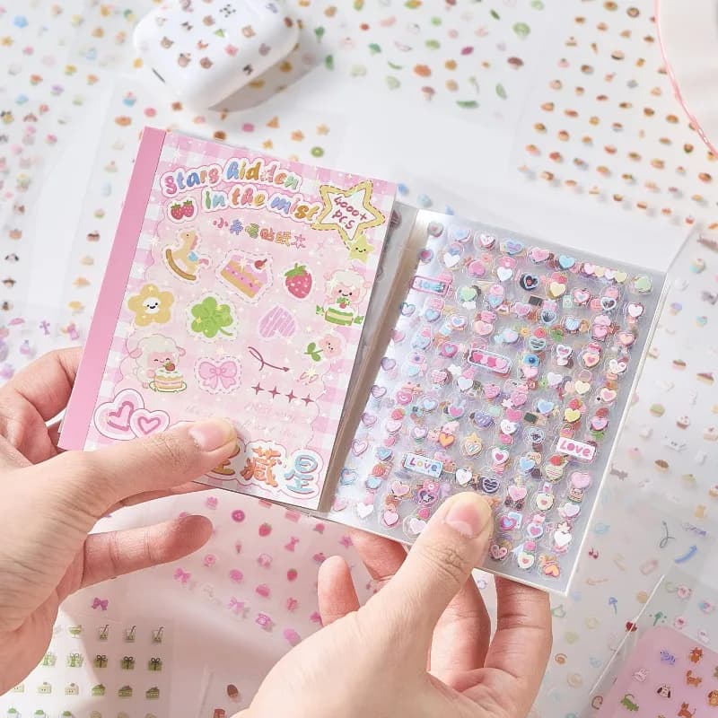 32Pcs Cute Cartoon Small Label PET Stickers, Animal/Fruit Pattern, for Journal Marking Gift Tag DIY Craft Decor