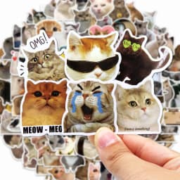 100/1000pcs Funny Cute Cat MEME Animals Stickers Kawaii Decals Scrapbooking Notebook Luggage Laptop Skateboard Sticker Toy