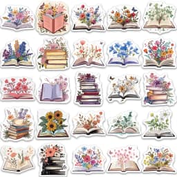 50PCS Retro Flower Books Stickers Exquisite Handbooks Materials Phone Cases Laptop Suitcases Water Cups Waterproof Stickers