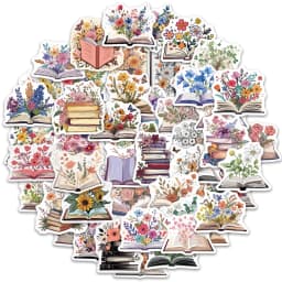 50PCS Retro Flower Books Stickers Exquisite Handbooks Materials Phone Cases Laptop Suitcases Water Cups Waterproof Stickers