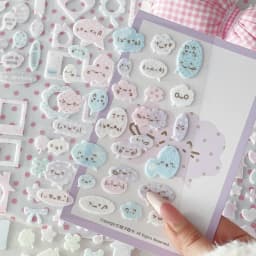 WAKAWAKA Fluffy Felt Stickers Cute Winter Plush 3D Scrapbook Stickers Plush Photo Frame Deco Diy Arts Crafts Album