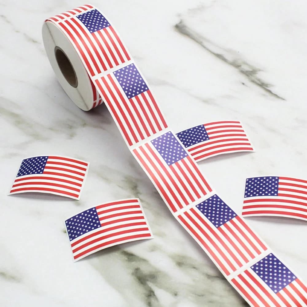 100-250 Pcs American Flag Stickers USA Patriotic Sticker For Notebooks Cards And Scrapbooking Office Stationery Sticker