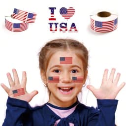 100-250 Pcs American Flag Stickers USA Patriotic Sticker For Notebooks Cards And Scrapbooking Office Stationery Sticker