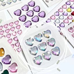 Stationery Phone Laptop 3D Crystal Diamond Sticker Love Heart Rhinestone Bling Decorative Sticker DIY Children Toys