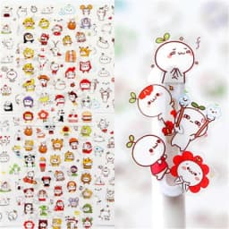 6Pcs/Lot Waterproof Cartoon Transparent Pvc Stickers DIY Hand Account Diary Decorative Stickers Kawaii Phone Cup Stickers
